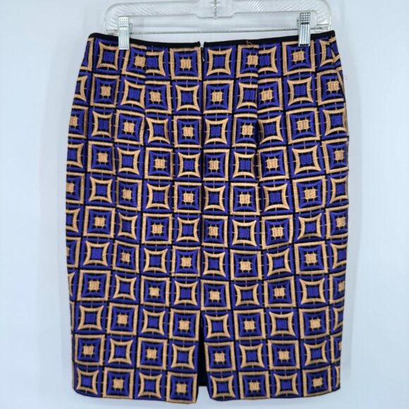 Per Se Womens Geometric embroidered Pencil Skirt Size 8 lined - Picture 2 of 10